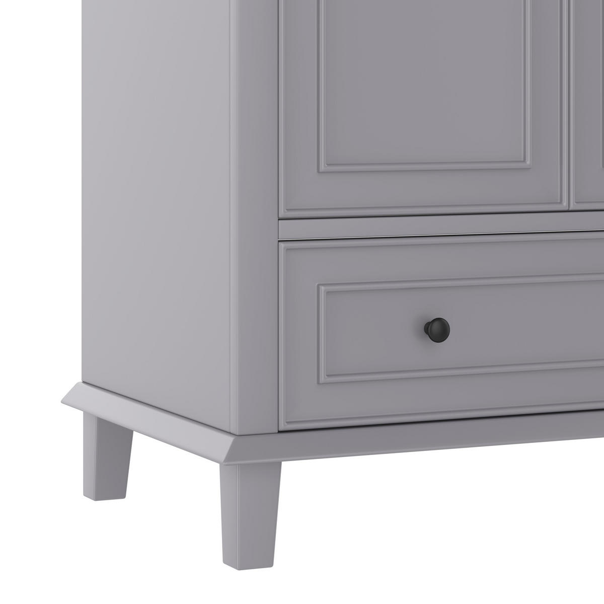 WASCHTISCHKOMBI 76/46/87 cm Grau aus Keramik und MDF mit Stauraum - Grau, Holzwerkstoff (76/87/46cm) - OKMYHOME