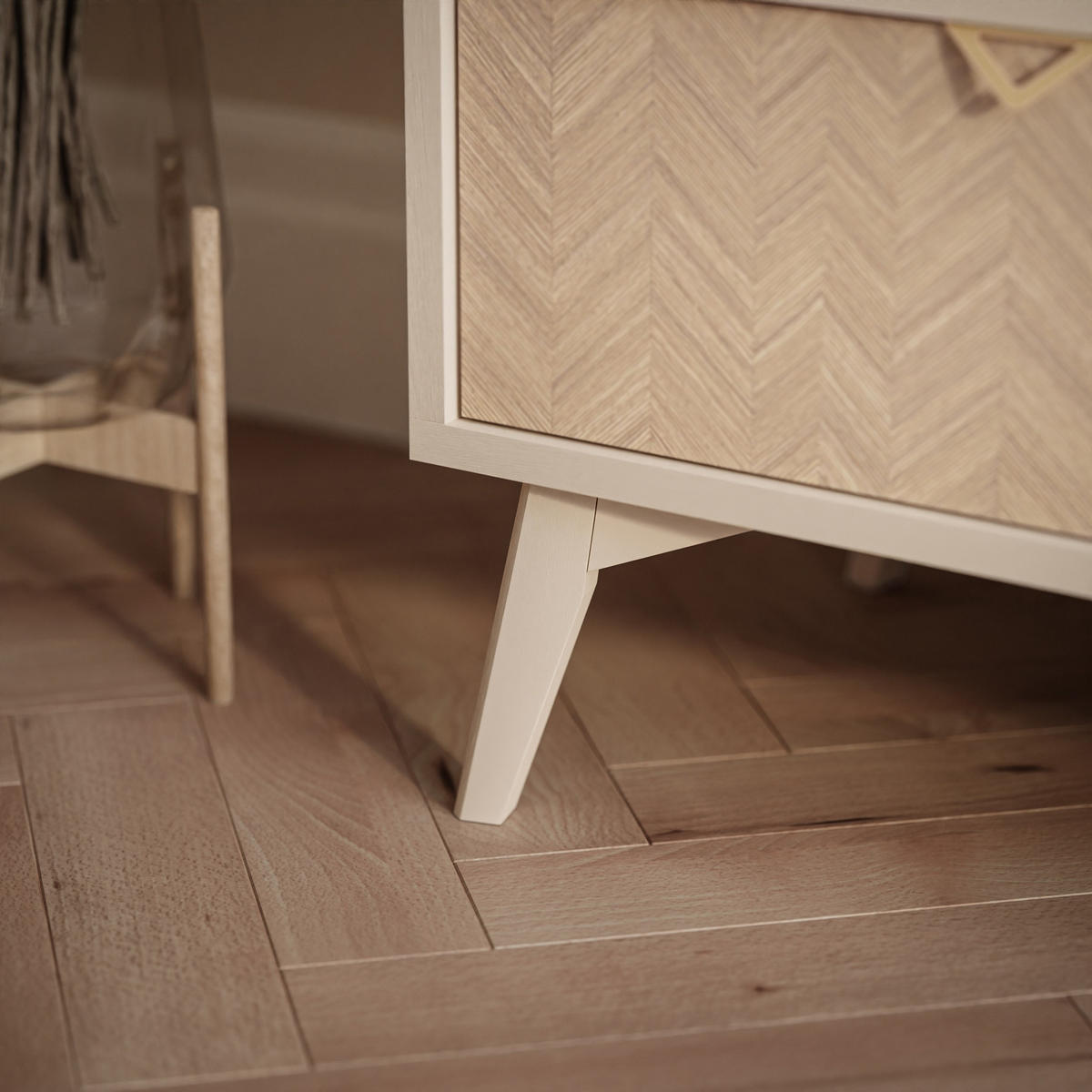 KOMMODE ALOE KSZD106 mit Schubladen Sandbeige - Beige, Holzwerkstoff (106/80/38cm) - Lookway