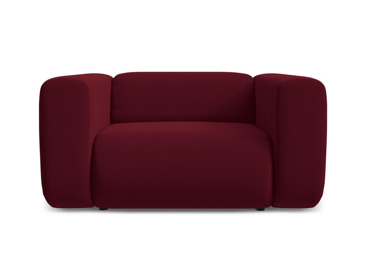 SESSEL Samt Stoff Rot - Bordeaux/Rot, Kunststoff/Textil (137/70/89cm) - Makamii