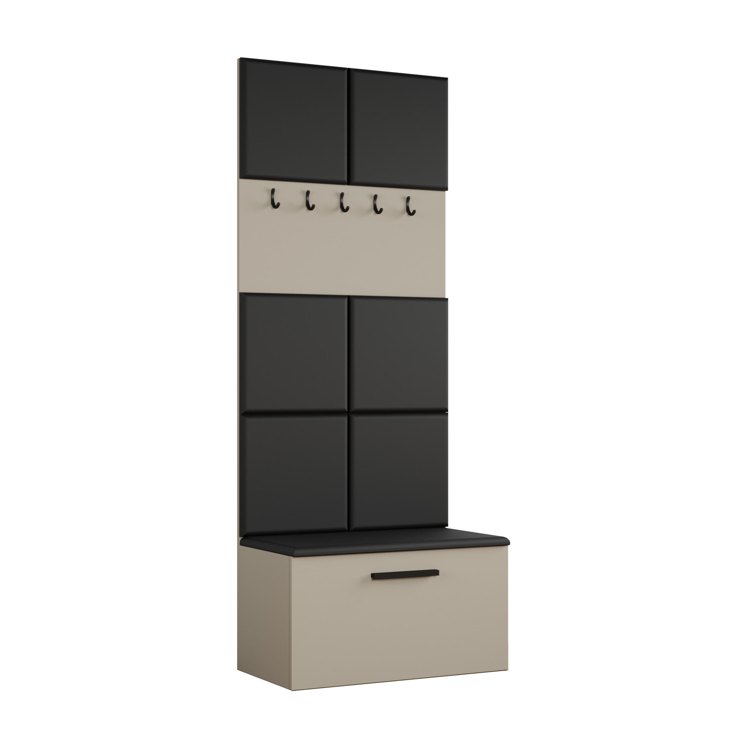 GARDEROBENSCHRANK Rosanno I Kaschmir 80,6/204/40 cm – Modern, mit Kleiderhaken - Beige, Holzwerkstoff/Kunststoff (80.6/204/40cm) - AX Living
