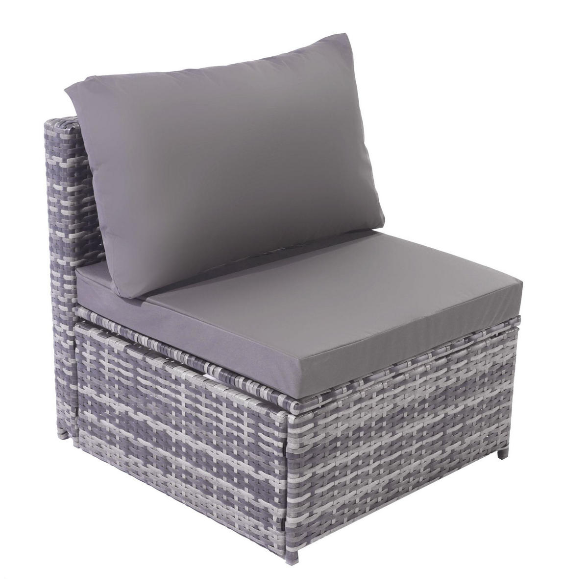 GARTENMÖBEL 194x70x157cm grau aus Rattan mit Markise - Grau, Kunststoff - Modfu