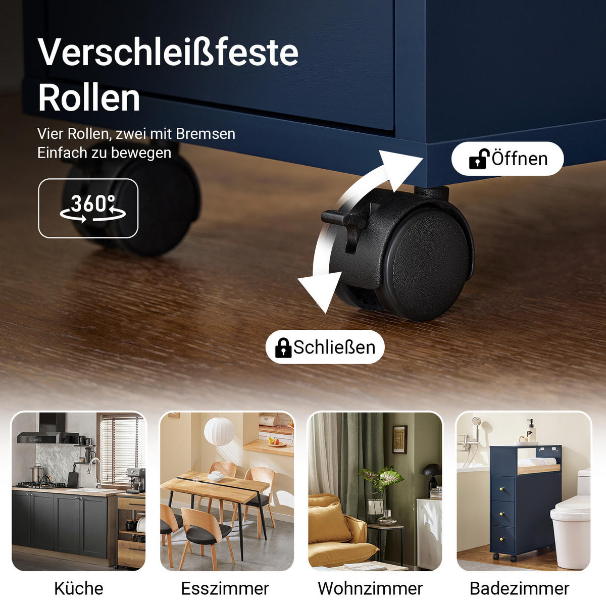 NISCHENWAGEN Blau - Blau, Holz/Holzwerkstoff (23/83/65cm) - SoBuy