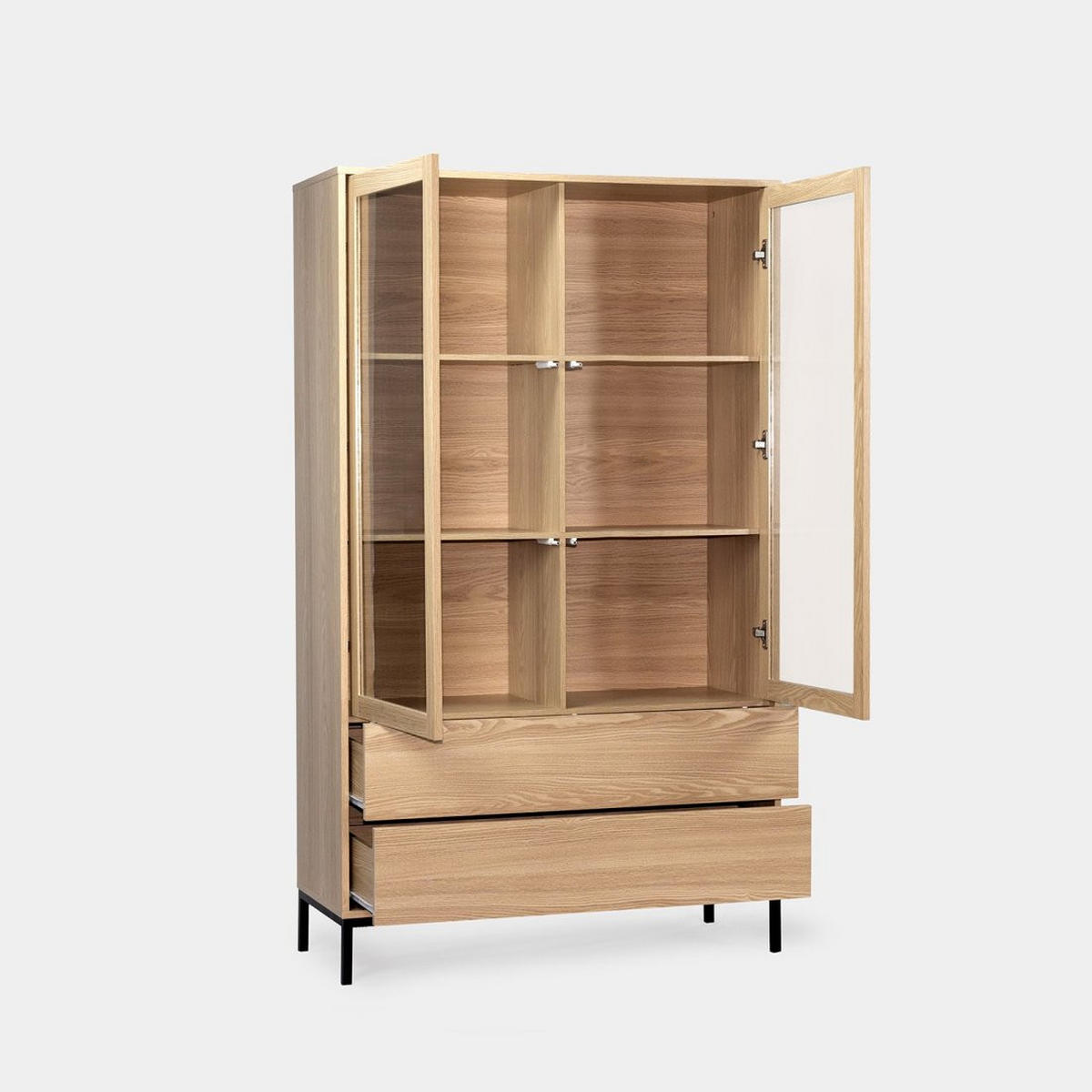 VITRINENSCHRANK DOPPELTER Remi Natürlich 100 cm x 170 cm - Naturfarben, Holzwerkstoff (100/170/40cm)