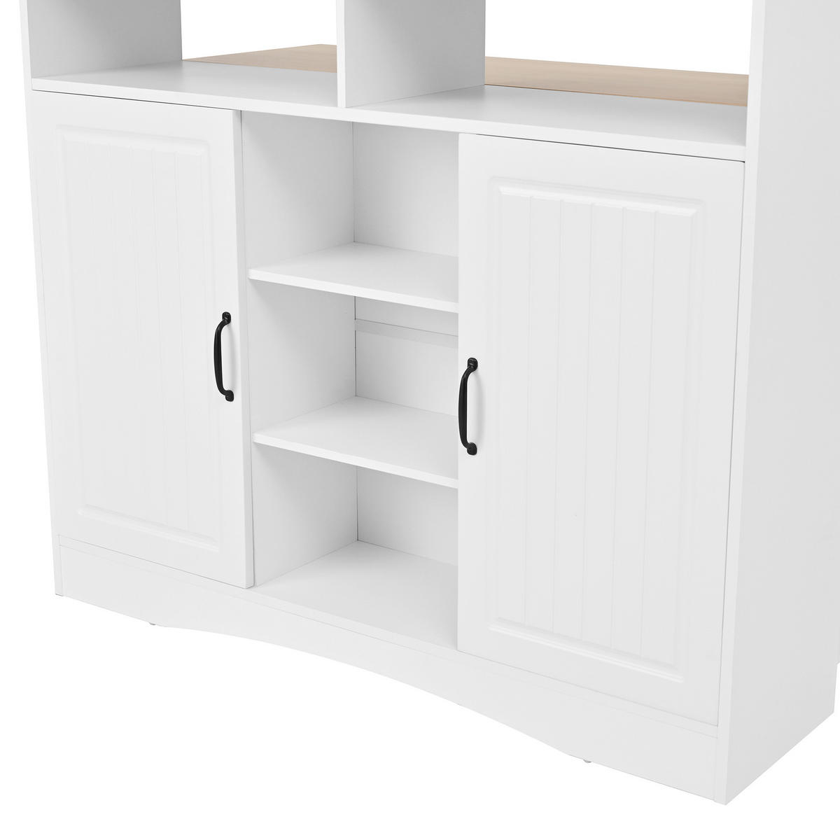 KÜCHENINSEL & Sideboard 110x68x97.5cm Weiß MDF mit Klappplatte & Stauraum - Weiß, Holzwerkstoff (110/97.5/68cm) - Modfu