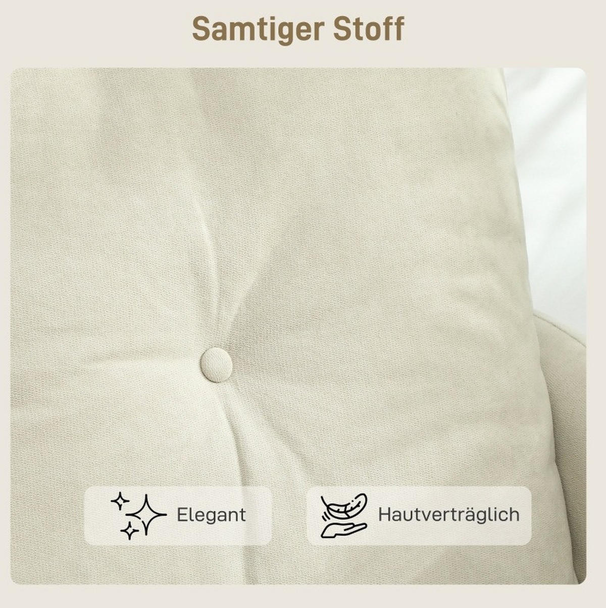 SOFA 2-Sitzer 124 cm Cream White - Weiß, Metall (124/92/73cm) - Meubliv