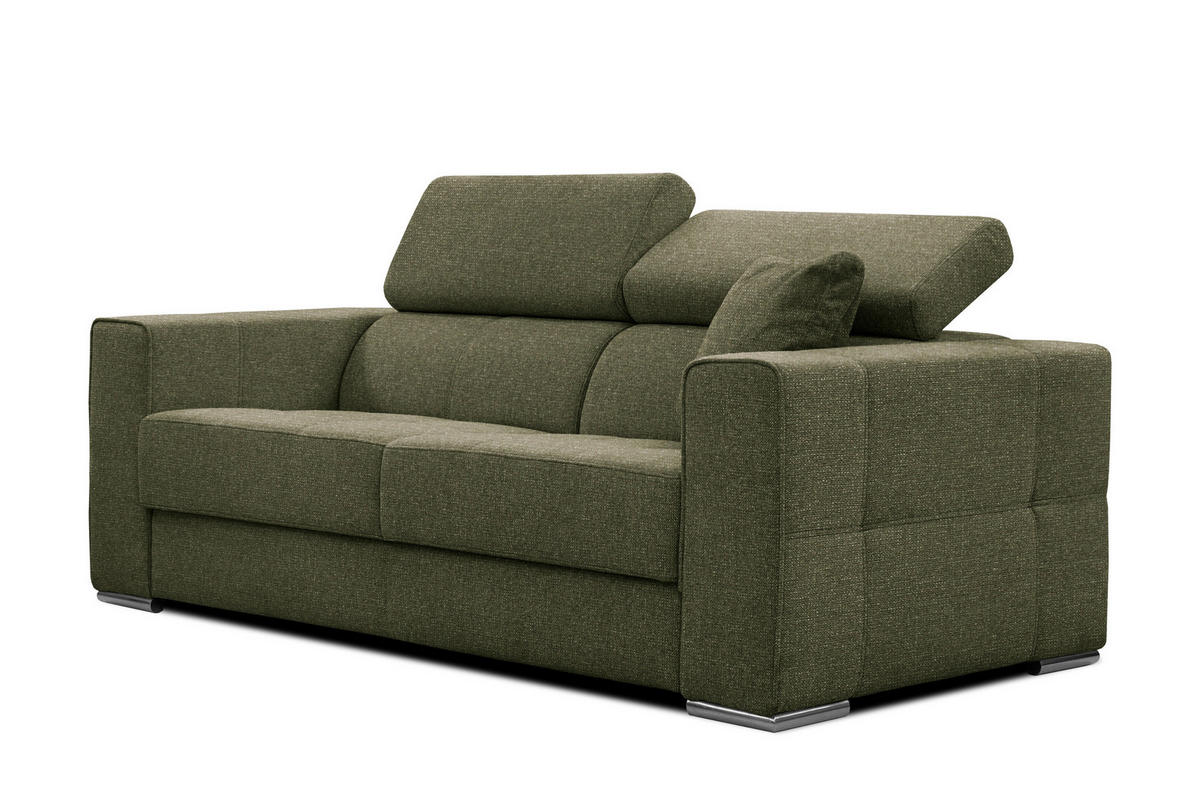 SOFA QUARTZ 3-Sitzer, olivgrün - Olivgrün, Holzwerkstoff/Textil (202/80/102cm) - Courtois Laville