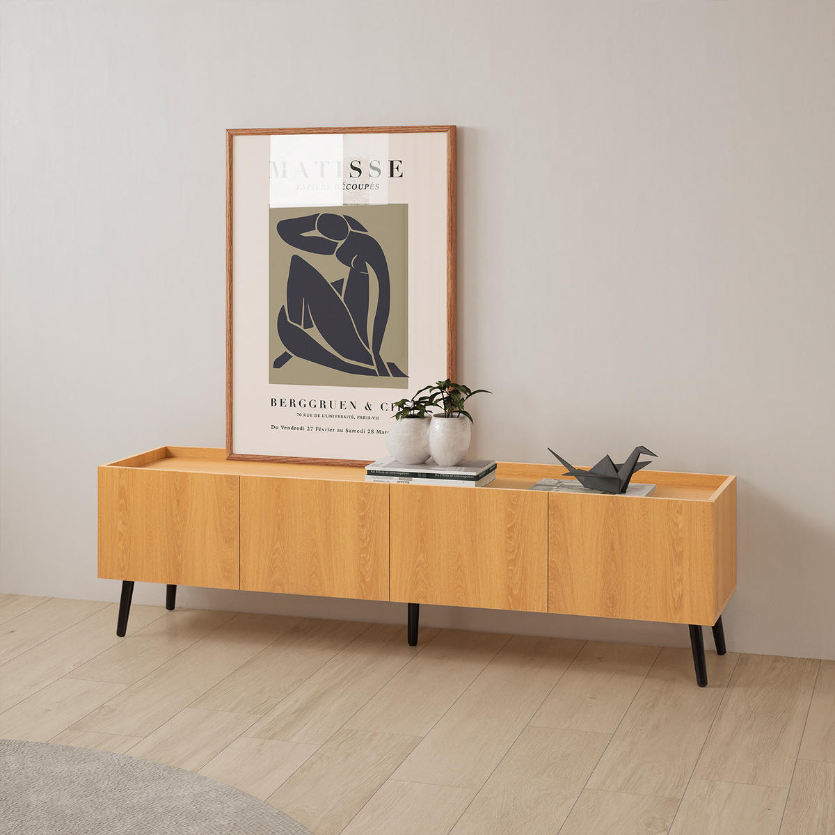 TV-ELEMENT Siren 4 türen Eichenfarbe - Honigeiche, Holzwerkstoff (160/45/40cm) - VS Venta-stock
