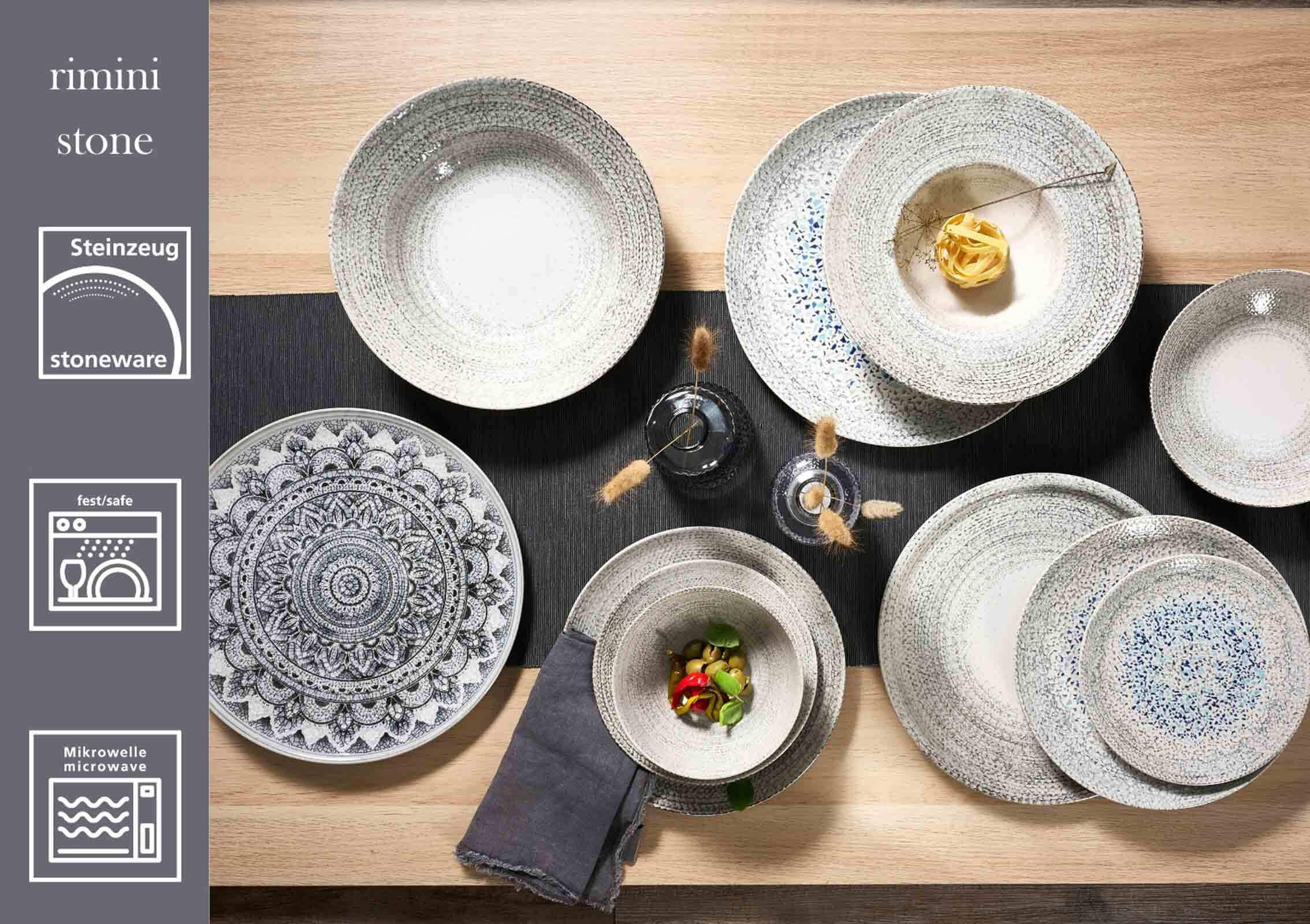 PLATZTELLER Rimini grau ø 32 cm 6er Set - Grau, Keramik (32cm) - Ritzenhoff Breker