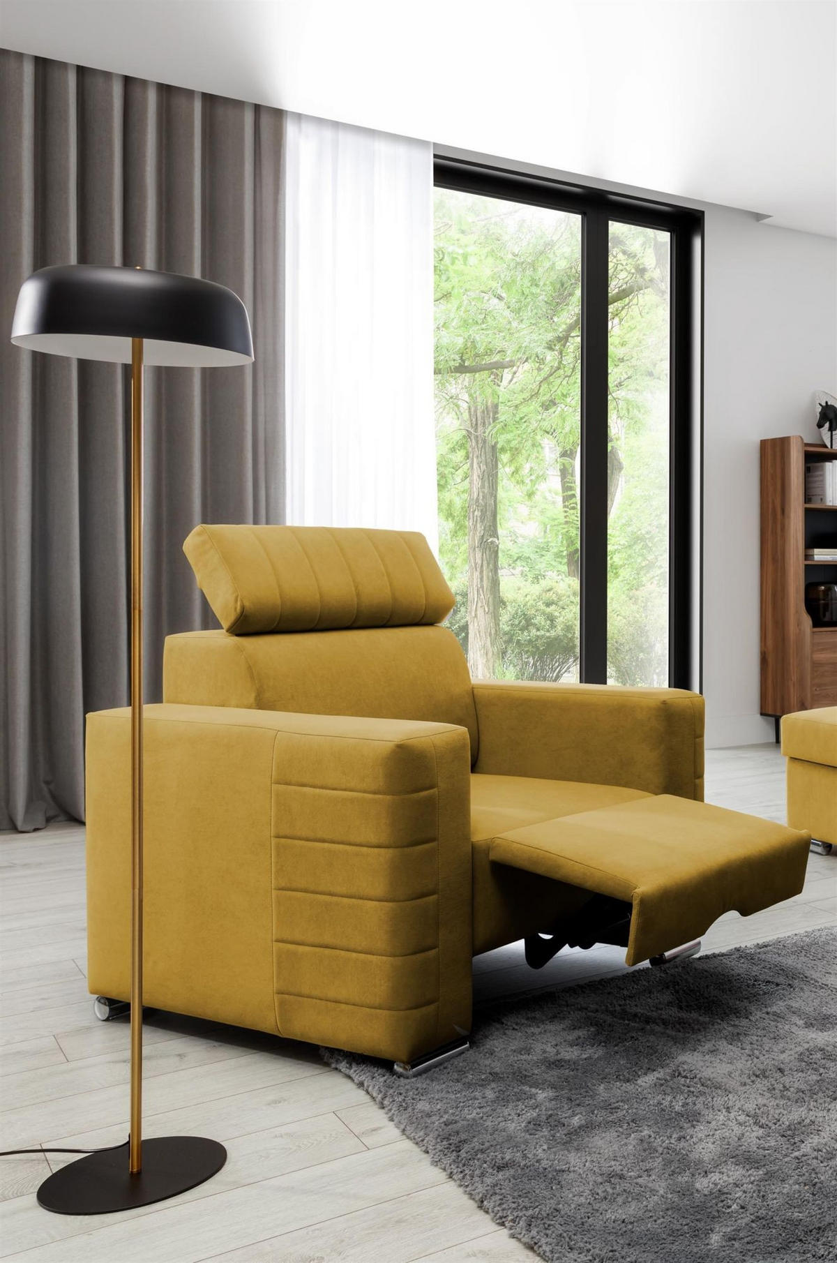 SESSEL Canton In Camelia - Gelb, Holzwerkstoff/Textil (94/92/93cm) - Fun Möbel