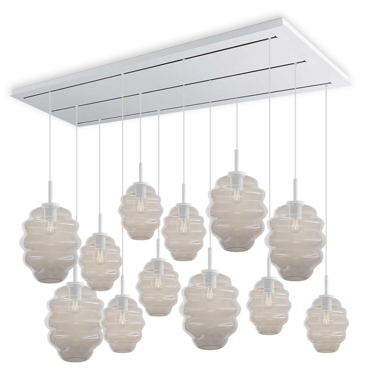 HÄNGELEUCHTE Echos 12-flammig Klar Ø 18/25cm - Klar/Weiß, Glas (18/18/20cm) - s.luce