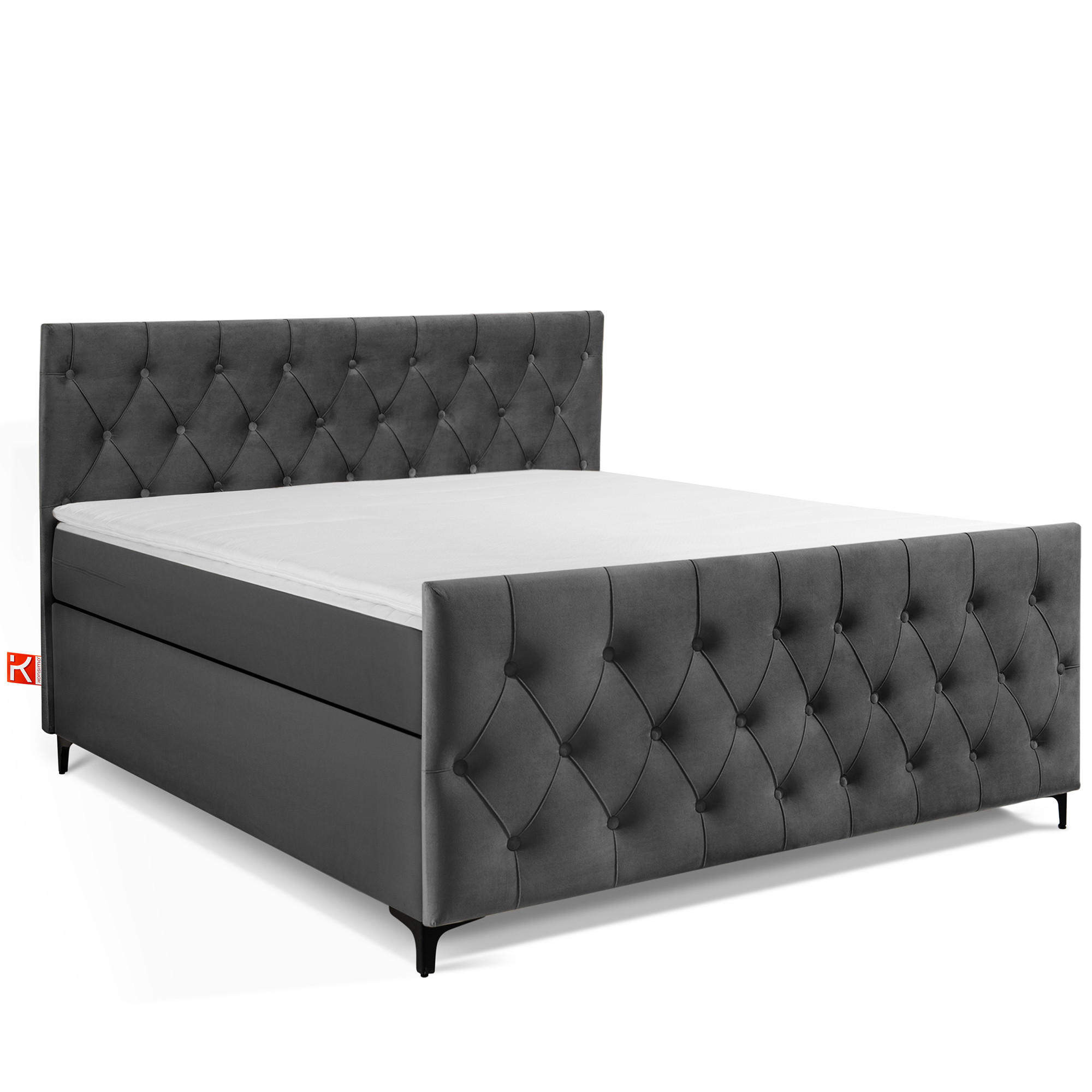 POLSTERBETT ARDEA, Anthrazit - Anthrazit/Schwarz, Holz/Holzwerkstoff (160/200cm) - KONSIMO®