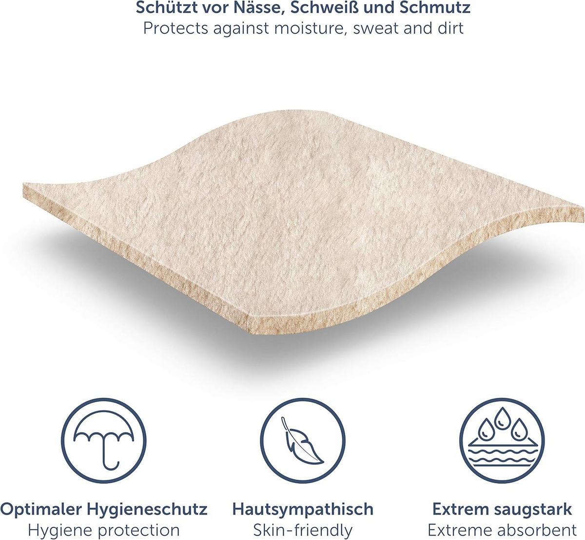 CHRÁNIČ matraca Molton, súprava 1 ks, 60/120 cm, prírodná - prírodná farba, textil (60/120cm) - Blumtal