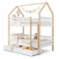 ETAGENBETT 90/200 mit Schubladen und Leitplanken in Weiß+Holzfarbe - Weiß, Holz (90/200cm) - EVRYAE