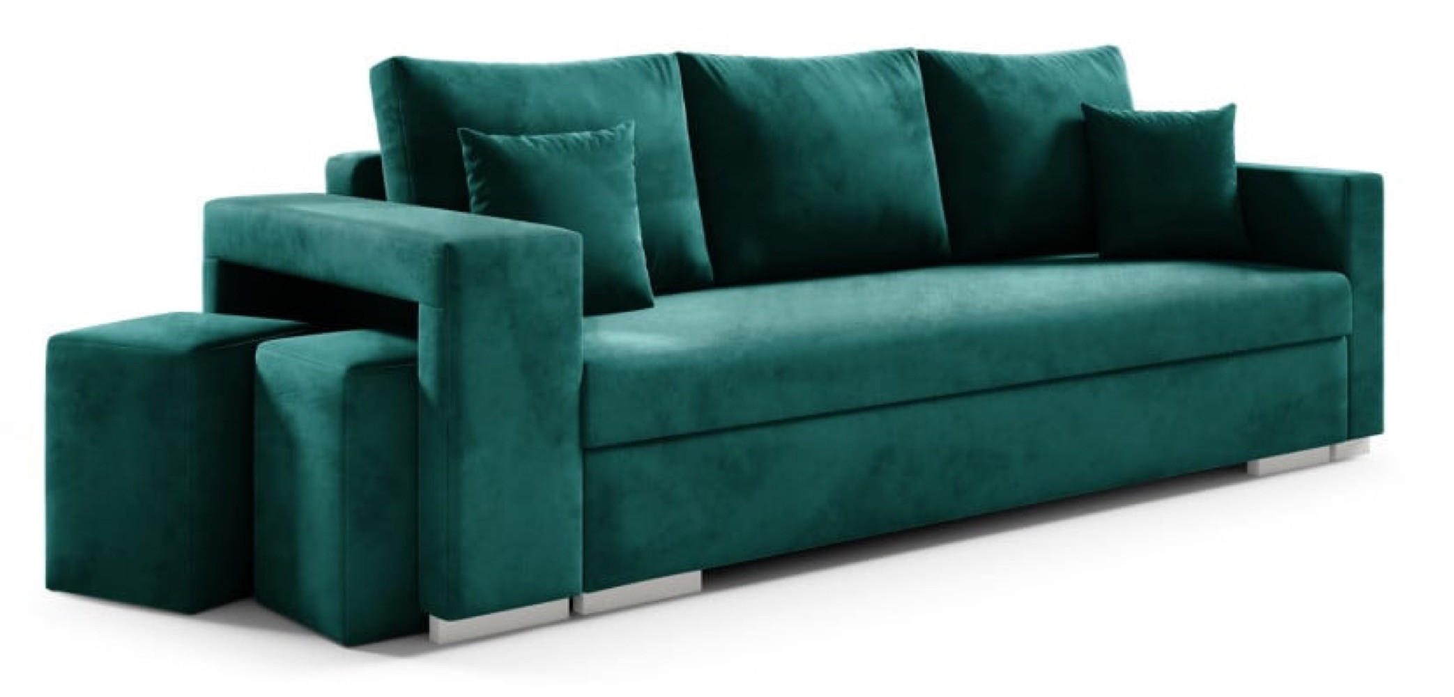 SITZSOFA Grün TANGO Mit Hockern - Grün, Textil (238/85/87cm) - Sepro Meble