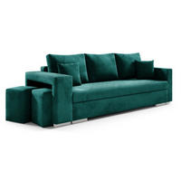 SITZSOFA Grün TANGO Mit Hockern - Grün, Textil (238/85/87cm) - Sepro Meble