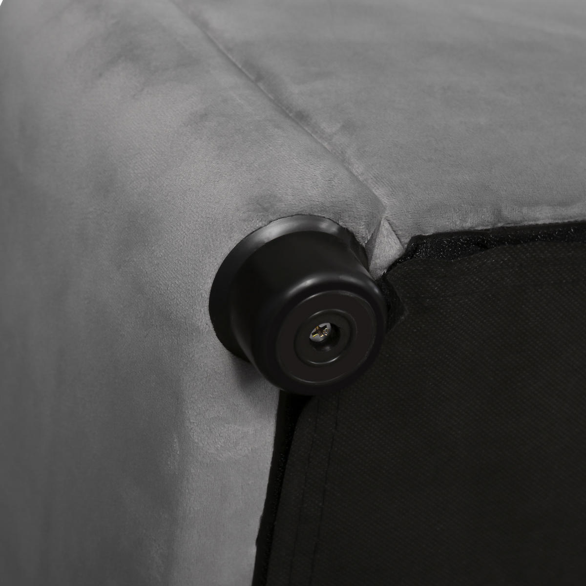 POLSTERBETT 140x190 Ohrform Kopfteil Hydraulisch Grau - Grau, Textil (140/190cm) - FLIEKS