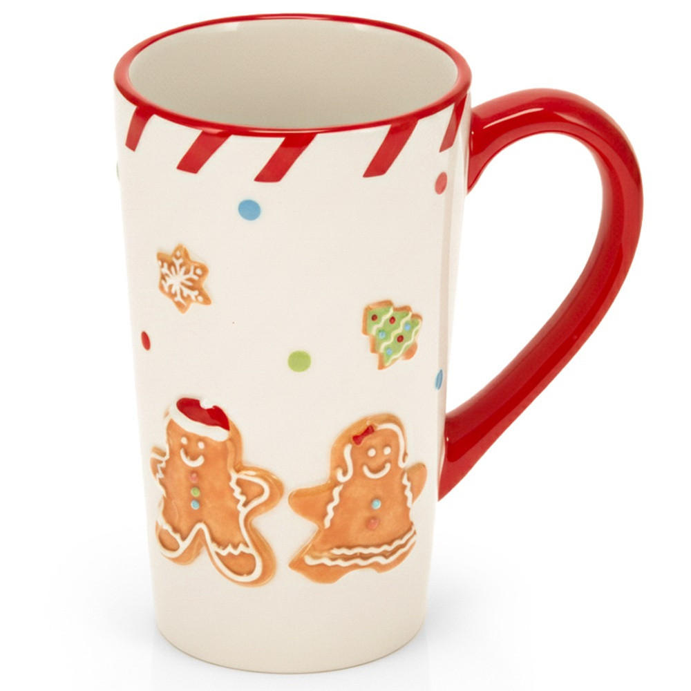 KERAMIKBECHER LEBKUCHENMANN, Keramik, weiß, 570 ml - Weiß, Keramik (0.57L) - Home Styling Collection
