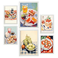 POSTER Set Mit 6 Picknick In Foodies A3 & A4 Weißer Rahmen - Weiß, Papier (29/3cm) - Nacnic