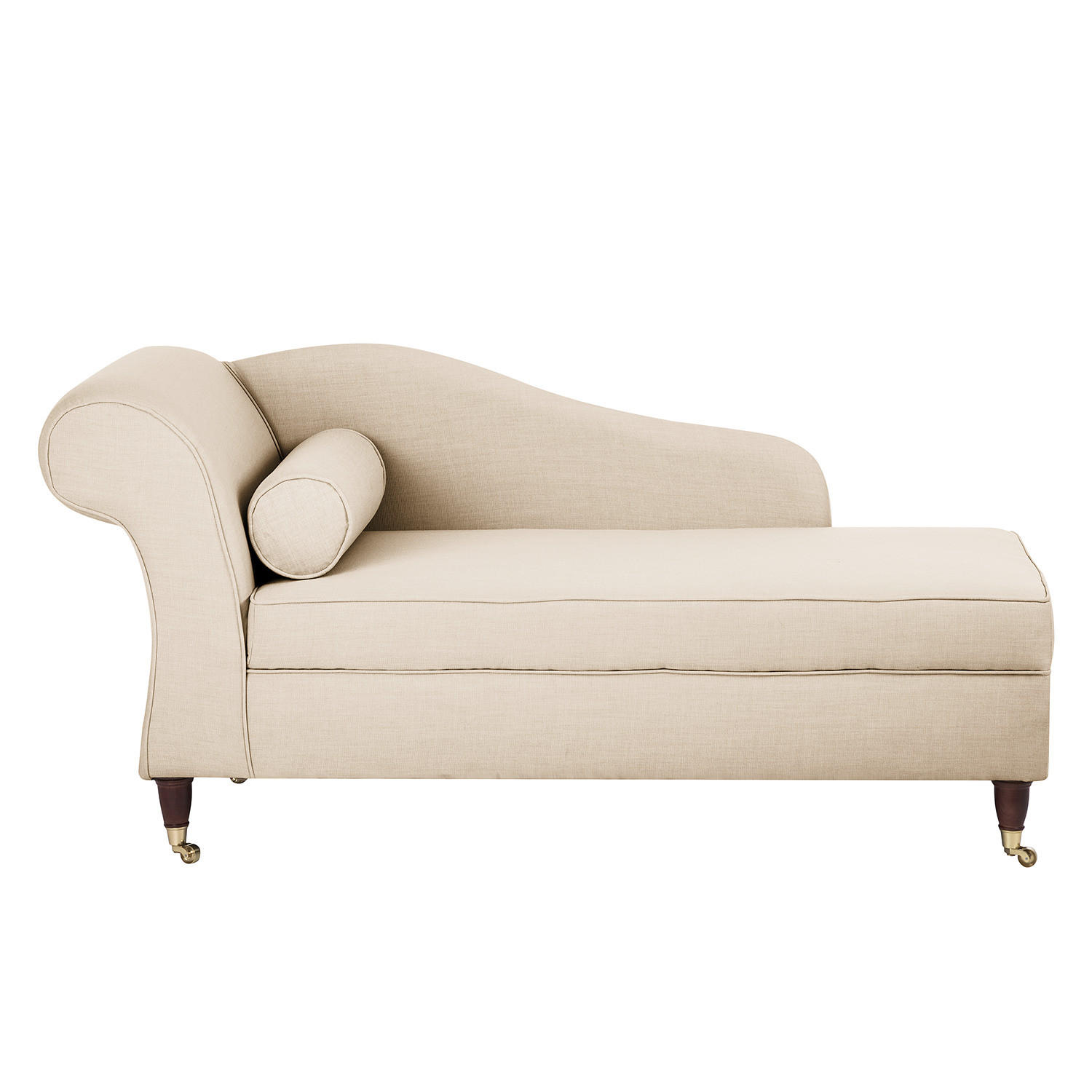 RECAMIERE - Webstoff - Beige, Textil (166/80/77cm) - home24