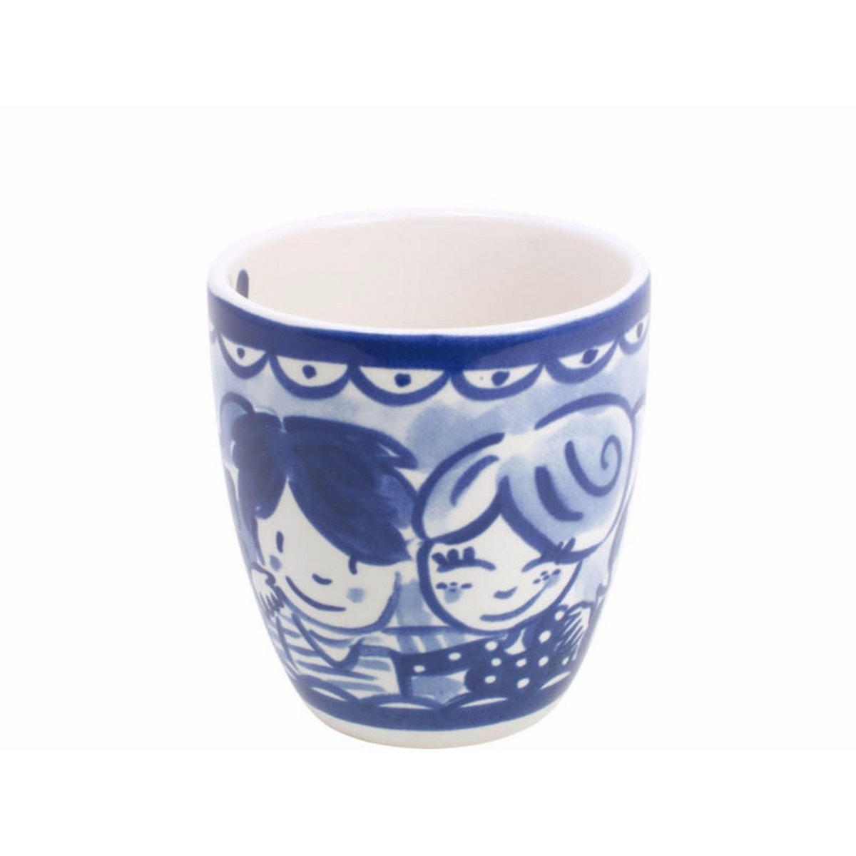 MINI-BECHER Arm in Arm in Blau - 200 ml - Multicolor, Keramik (0.2L) - Blond Amsterdam