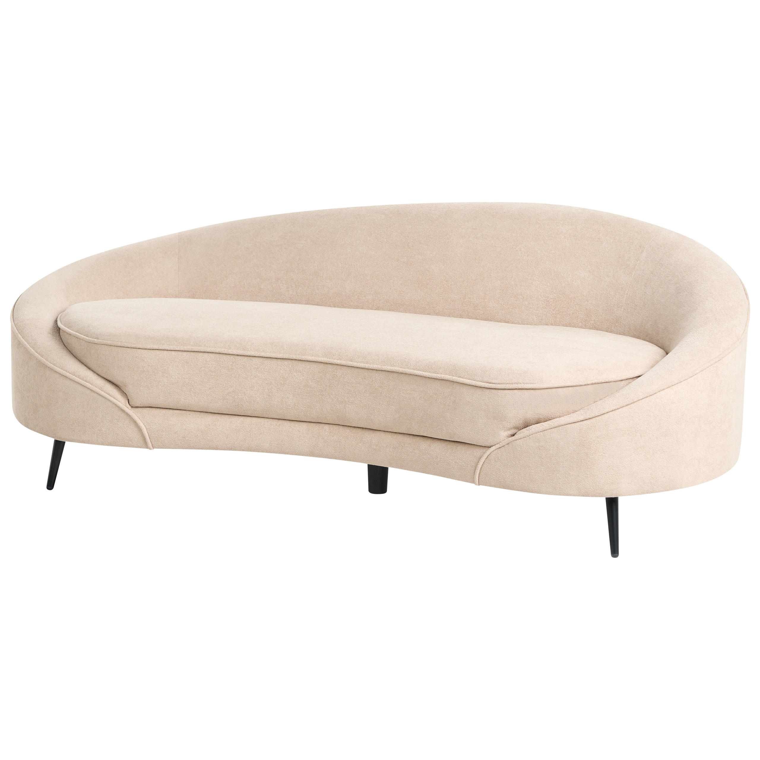 3-SITZER-SOFA Bouclé beige/schwarz Savar - Beige/Schwarz, Textil (183/69/84cm) - Beliani