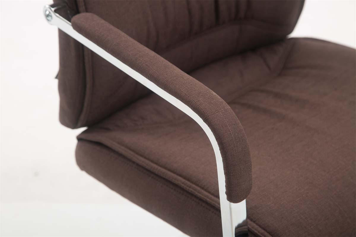 XL Besucherstuhl Miami Stoff Braun Konferenzstuhl Bürostuhl - Braun, Textil (58/102/65cm) - DELUKE