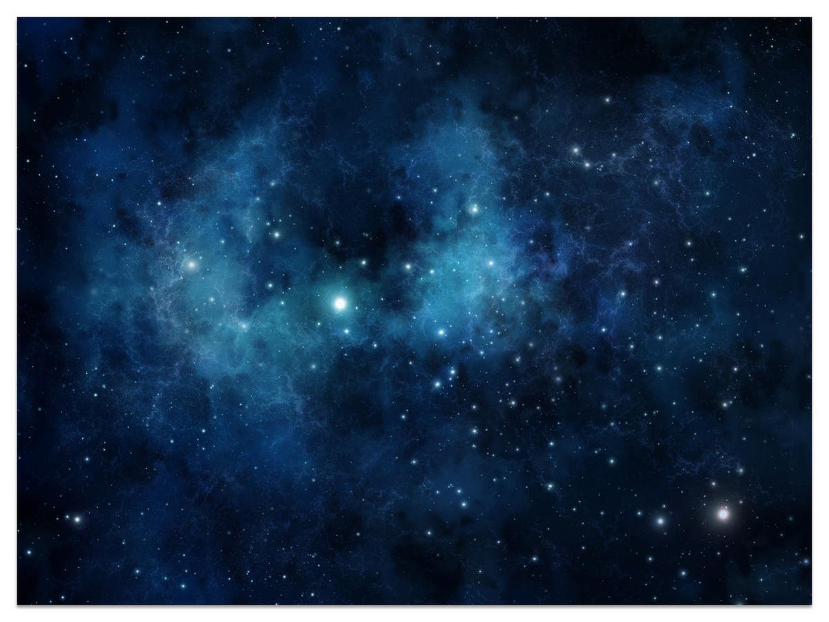 FOTOTAPETE für Wohnzimmer Sternenhimmel Nacht Galaxis 400x280 - Blau/Schwarz, Papier (400/280cm) - Muralo