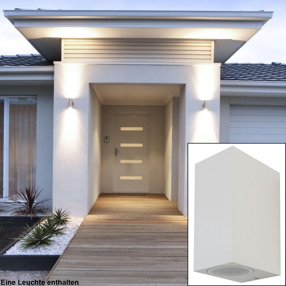 LED AUSSEN-WANDLEUCHTE Aluminium Weiß - Weiß, Metall (6.8/15/9.2cm)