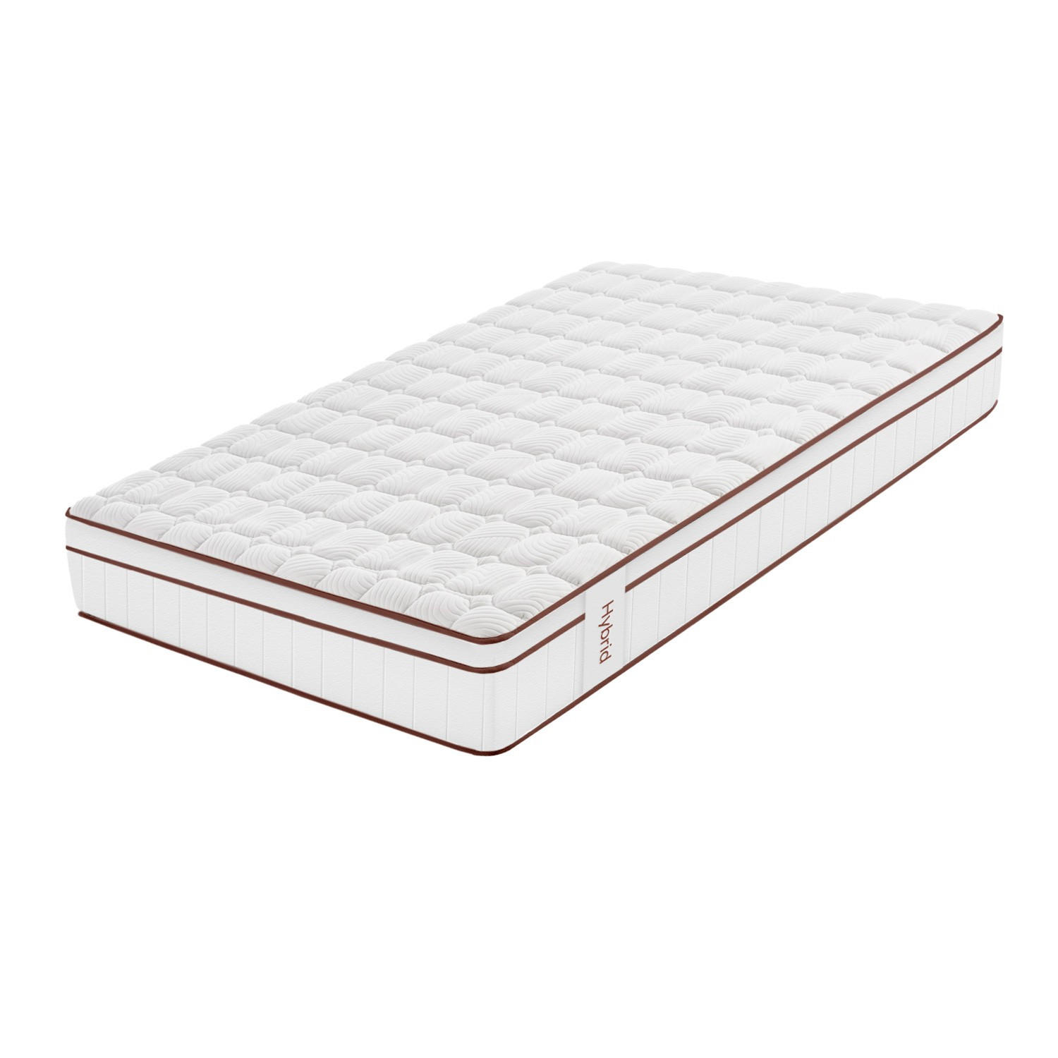 MATRATZE Hybrid Weiß 27 cm - 90X200 cm - Weiß, Textil (90/200cm) - Moonia