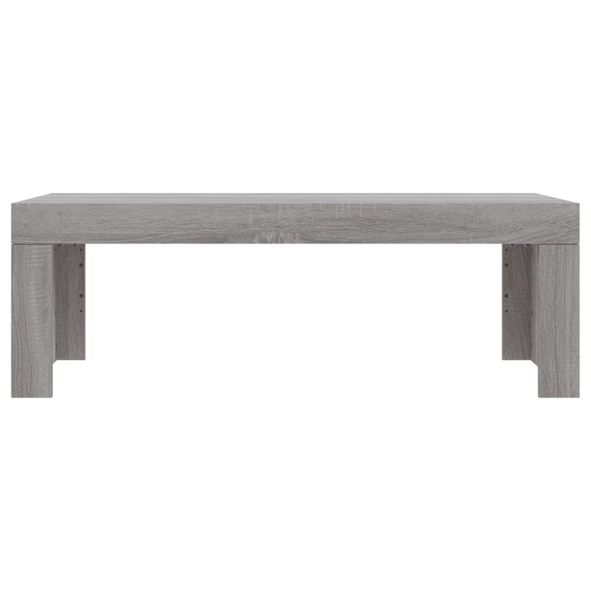COUCHTISCH Moderner 102/50/36 cm aus Holzwerkstoff Grau Sonoma Dekor - Silbereichenfarben, Holz (50/102/36cm) - vidaXL