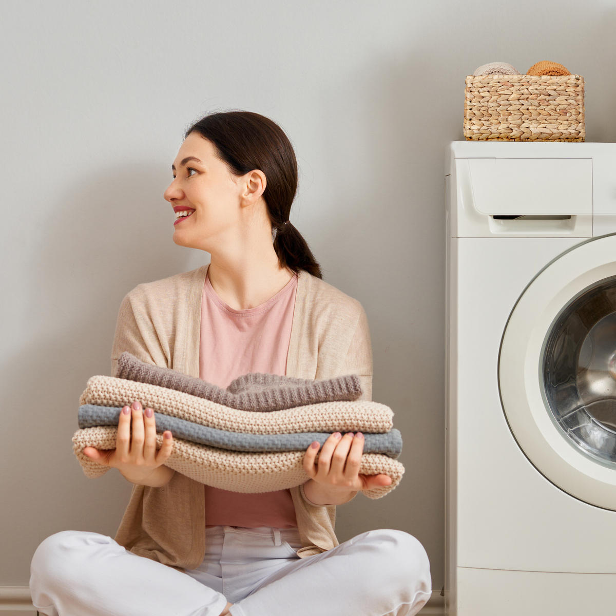 2-TLG.AUFBEWAHRUNGSKORB-SET - Hellbraun, Textil/Metall (20.5/15.5/11.5cm) - Relaxdays