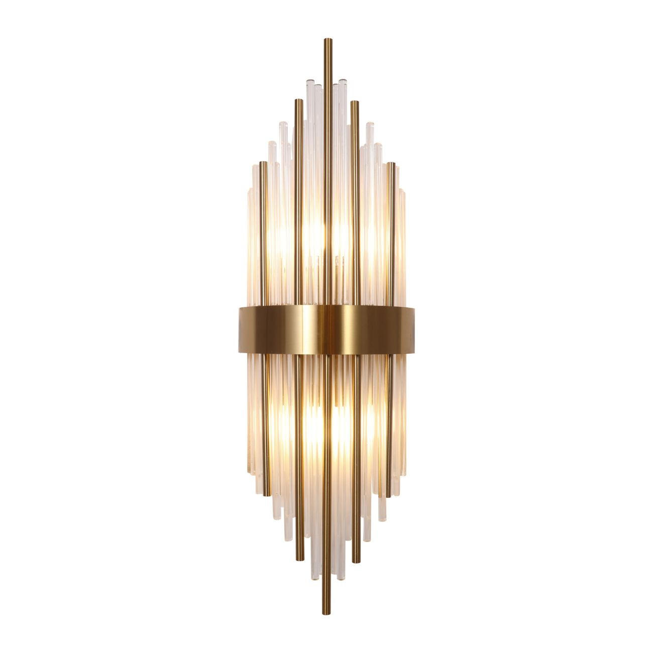 WANDLEUCHTE Dania, Transparent und goldfarben, 60cm - Transparent, Glas (20/20/60cm) - KOSILUM