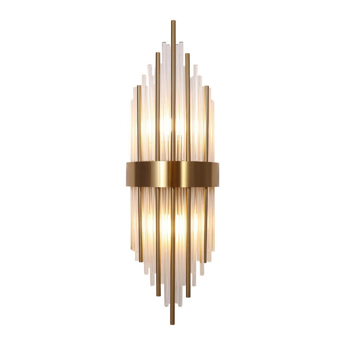 WANDLEUCHTE Dania, Transparent und goldfarben, 60cm - Transparent, Glas (20/60/20cm) - KOSILUM