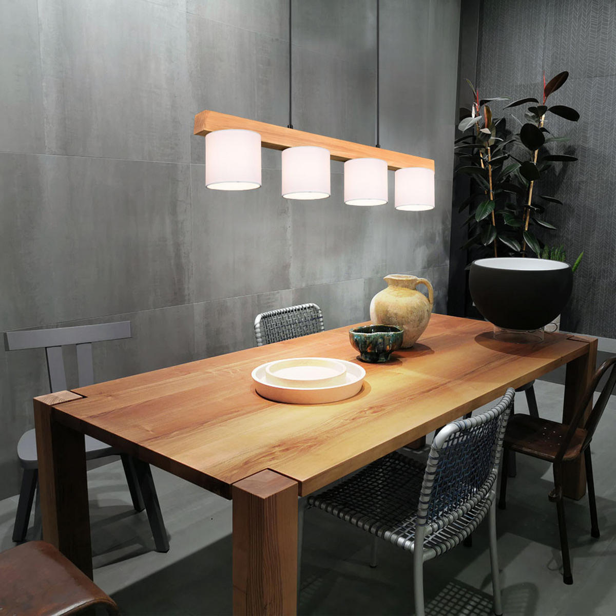 HÄNGELEUCHTE Cameron Holz Weiß - Weiß, Holz (75/12/150cm)