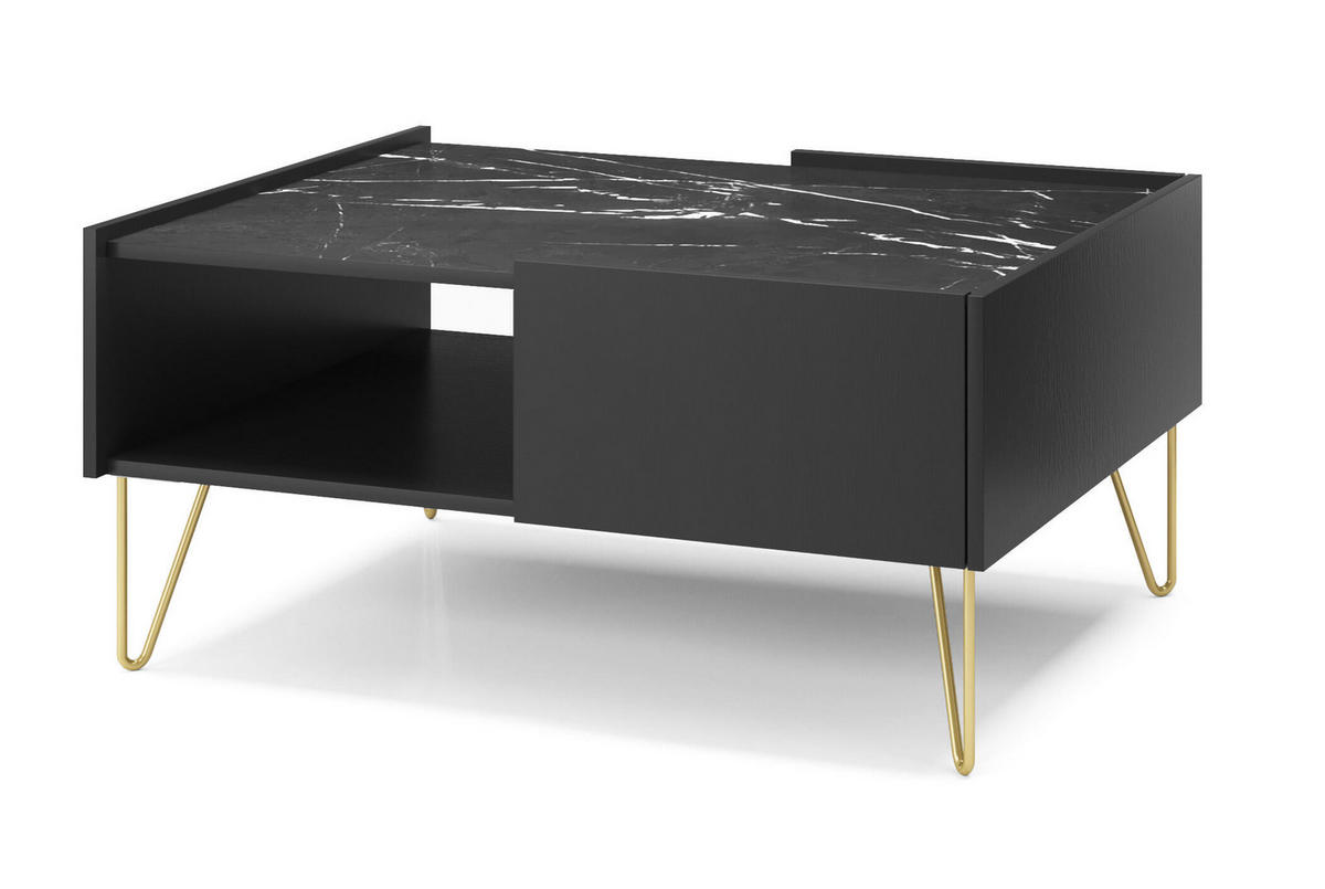 COUCHTISCH SCHWARZ - Schwarz, Holzwerkstoff (65/97/45cm) - FURNLUX