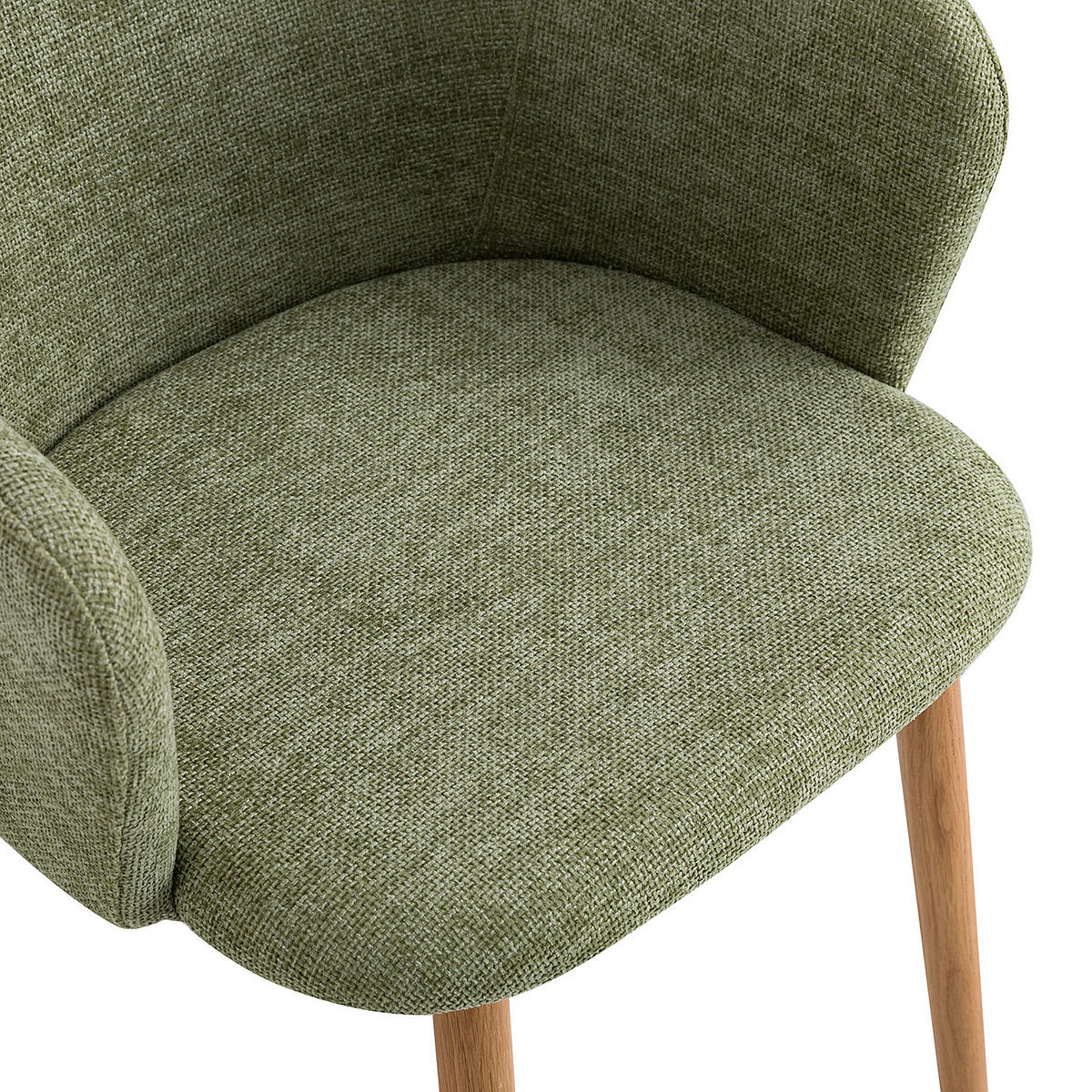 ARMLEHNENSTUHL - Strukturstoff, 2er-Set - Eichefarben/Olivgrün, Textil (55/85/60cm) - home24