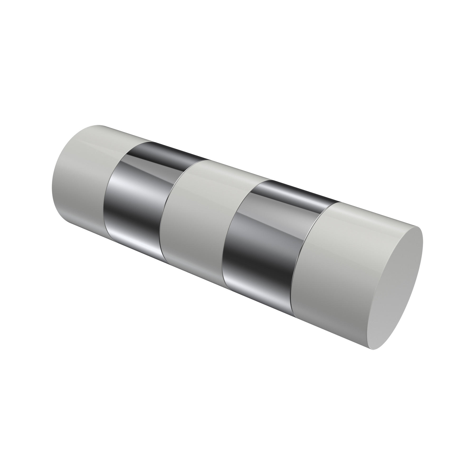 ENDSTÜCKE FÜR GARDINENSTANGEN 20 mm Ø, Mavell Weiß/Chrom, Packung 2 Stück - Chromfarben/Weiß, Metall (8.2/2.6/2.6cm) - INTERDECO