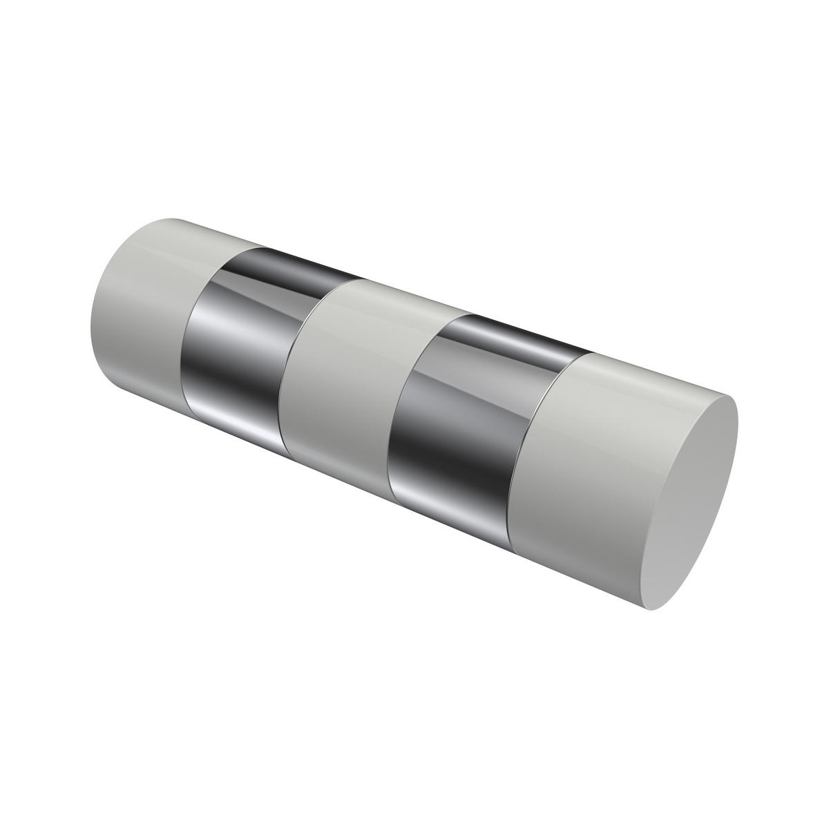 ENDSTÜCKE FÜR GARDINENSTANGEN 20 mm Ø, Mavell Weiß/Chrom, Packung 2 Stück - Chromfarben/Weiß, Metall (8.2/2.6/2.6cm) - INTERDECO