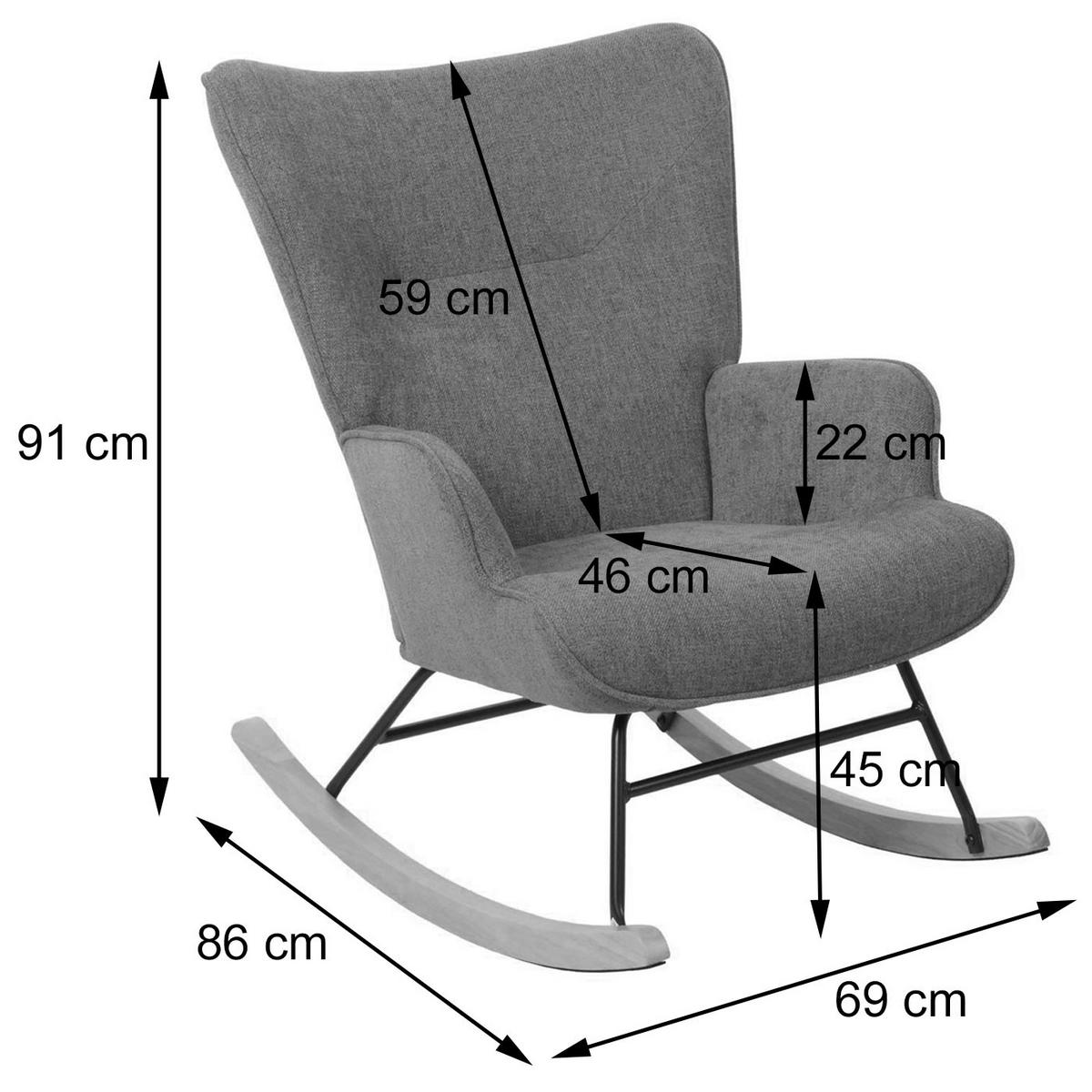 SCHAUKELSTUHL Grau, Grün - Grau/Grün, Holz (69/92/86cm) - MCW