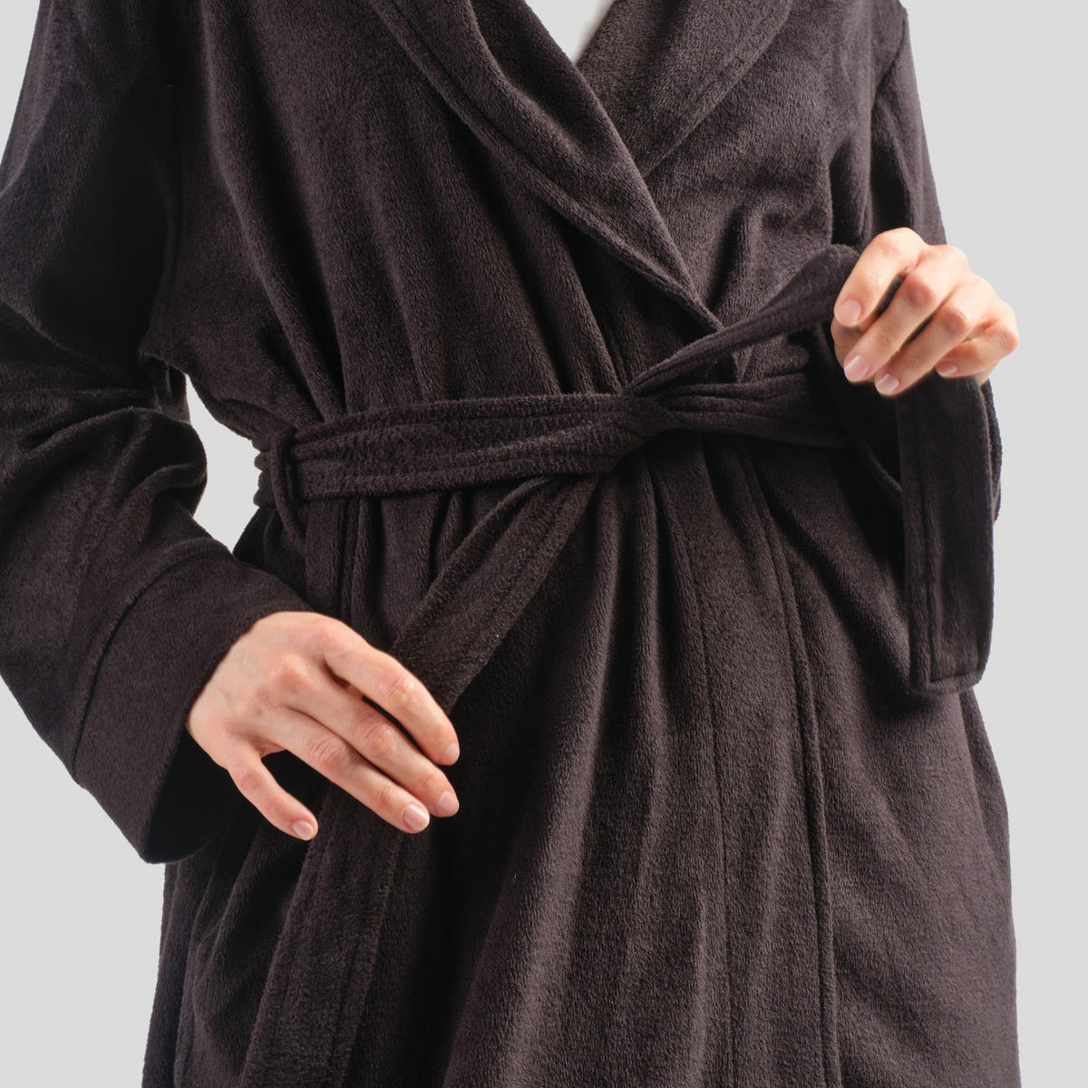 BADEMANTEL MIT BAUMWOLLE Polina - Schwarz, Textil (Einheitsgrößenull) - home&you
