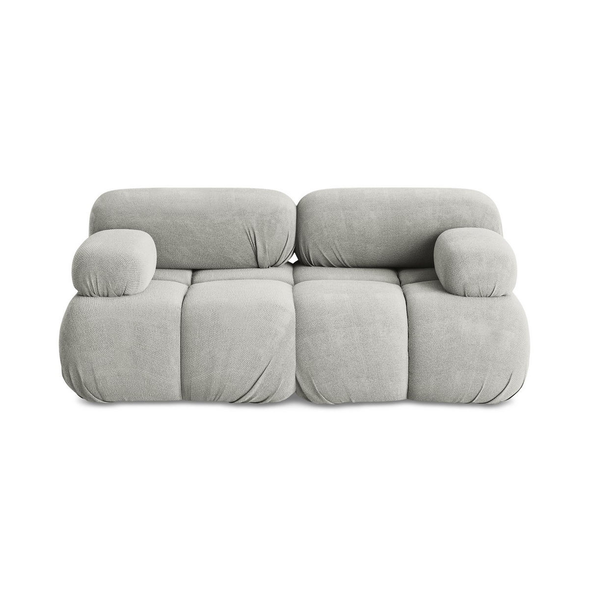 2-SITZER-SOFA Chenille Stoff Grau - Hellgrau/Schwarz, Kunststoff/Textil (190/70/96cm) - LaMiaSofa