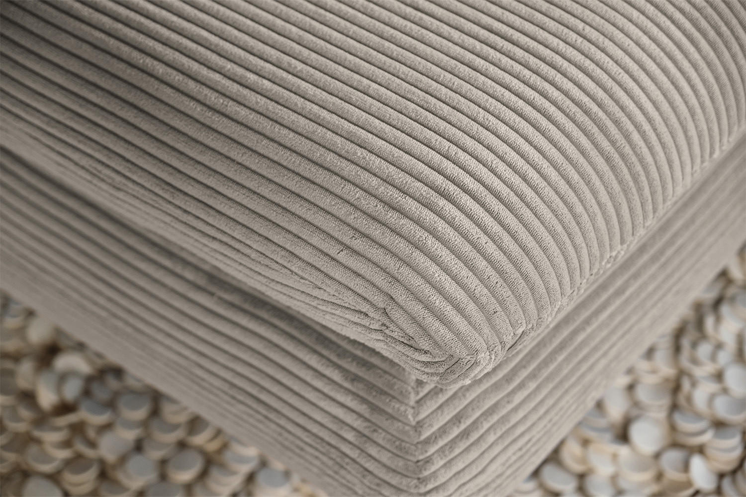 LONGSEAT CHAMRE Grau Cord - Schwarz/Grau, Textil/Metall (130/95/160cm) - KAWOLA