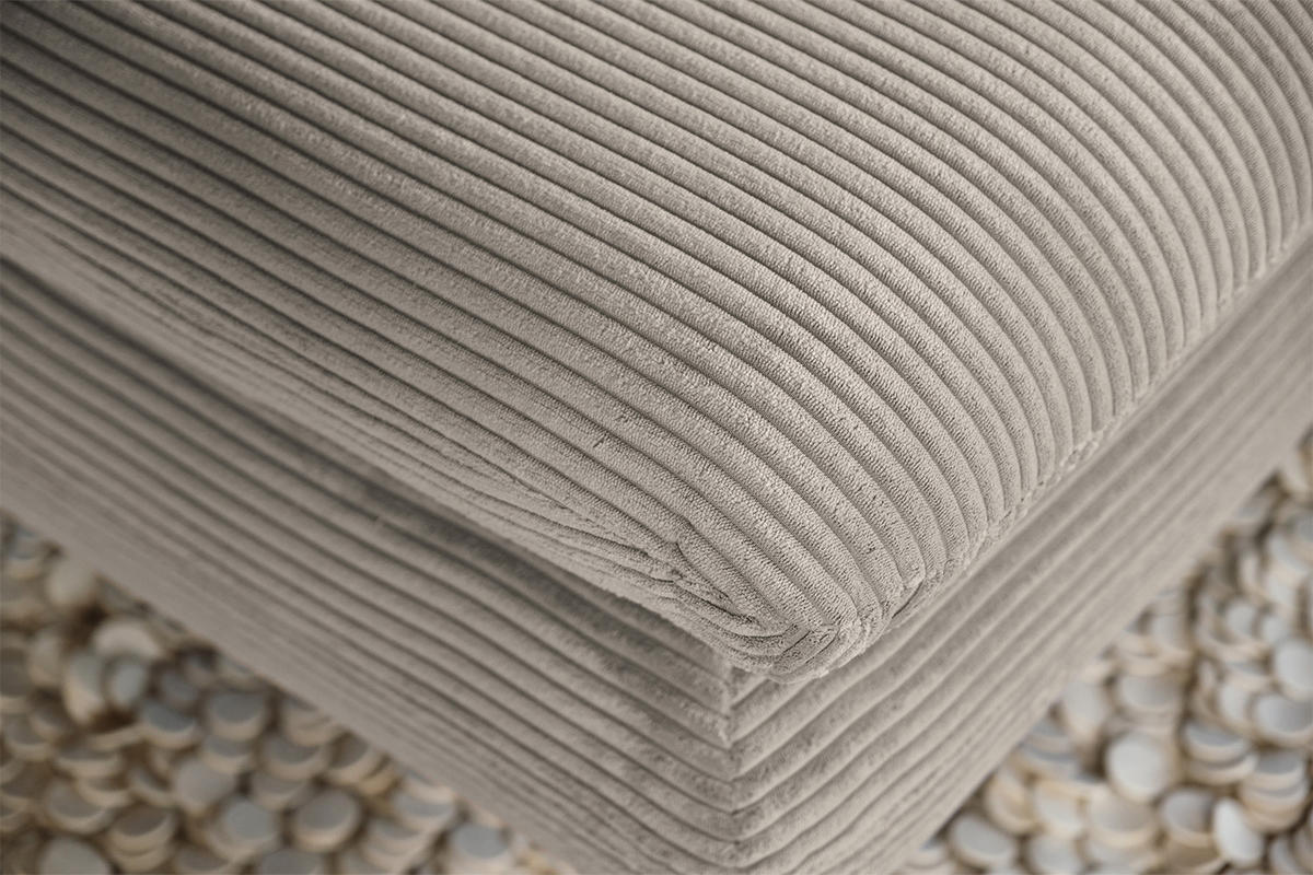 LONGSEAT CHAMRE Grau Cord - Schwarz/Grau, Textil/Metall (130/95/160cm) - KAWOLA