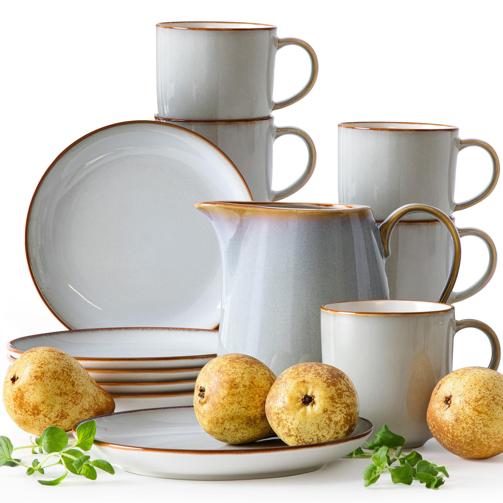 TEESERVICE 6 Personen PORTOFINO 13-tlg - Blaugrau, Keramik (20/2/20cm) - Ritzenhoff Breker