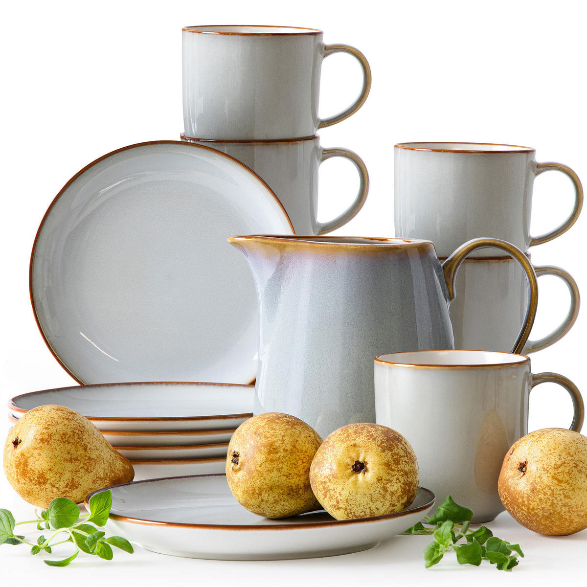 TEESERVICE 6 Personen PORTOFINO 13-tlg - Blaugrau, Keramik (20/2/20cm) - Ritzenhoff Breker