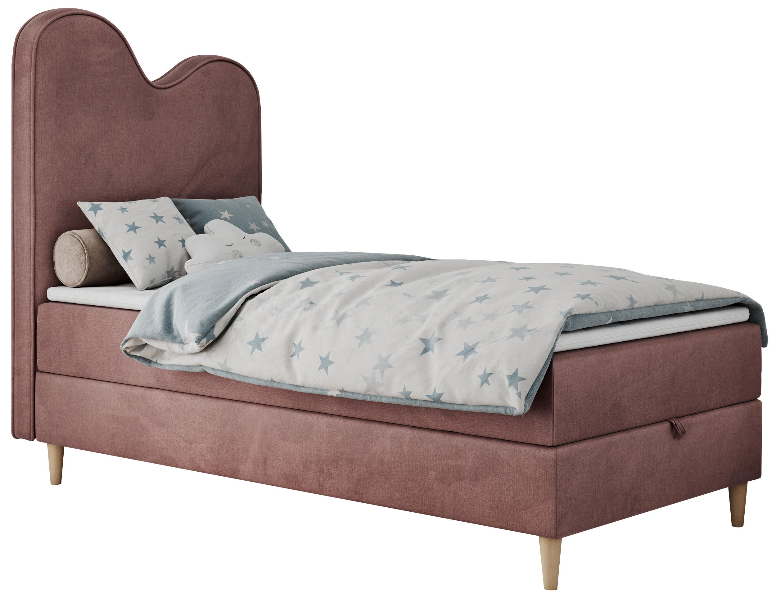 BOXBETT FLOW 90/180 Rosa Velvet hydrophob - H3 - Rosa, Holz/Textil (90/180cm) - MKS