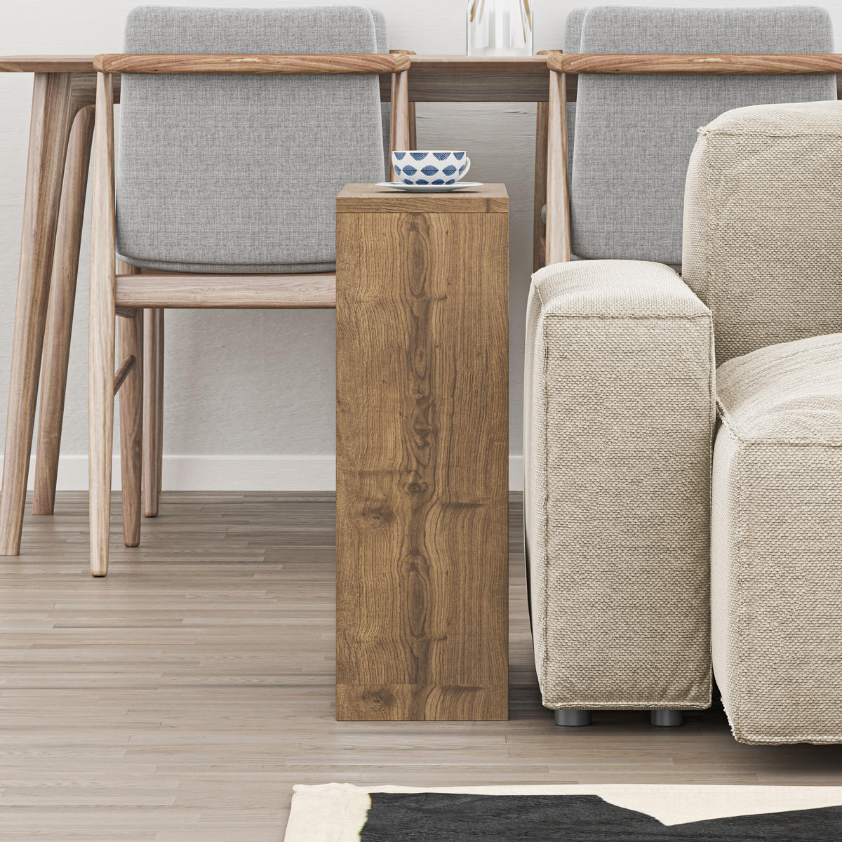 BEISTELLTISCH Simpi Dunkle Eiche 55/20/60 cm - Walnussfarben, Holzwerkstoff (20/55.2/60cm) - Decortie