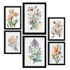 POSTER Set Mit 6 Blumenstrauß Größe A3 & A4 Schwarzer Rahmen - Schwarz, Papier (29.7/1cm) - Nacnic