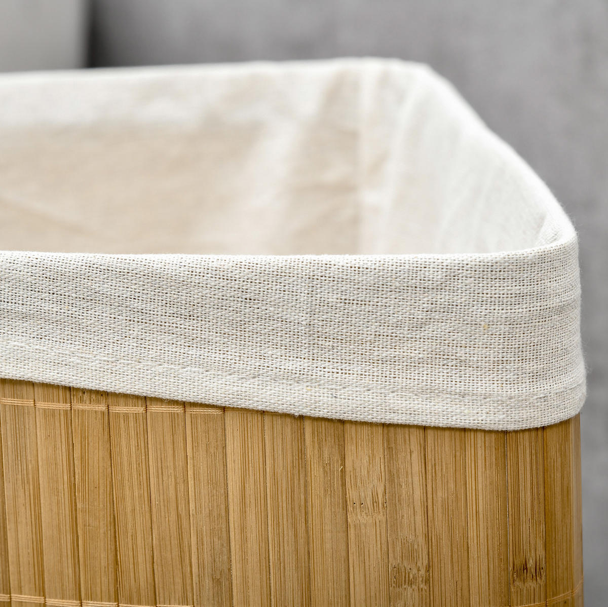 WÄSCHEKORB 38x38x57 cm Natur aus Bambus mit Deckel & Innenbeutel - Naturfarben, Naturmaterialen (38/57/38cm) - Modfu