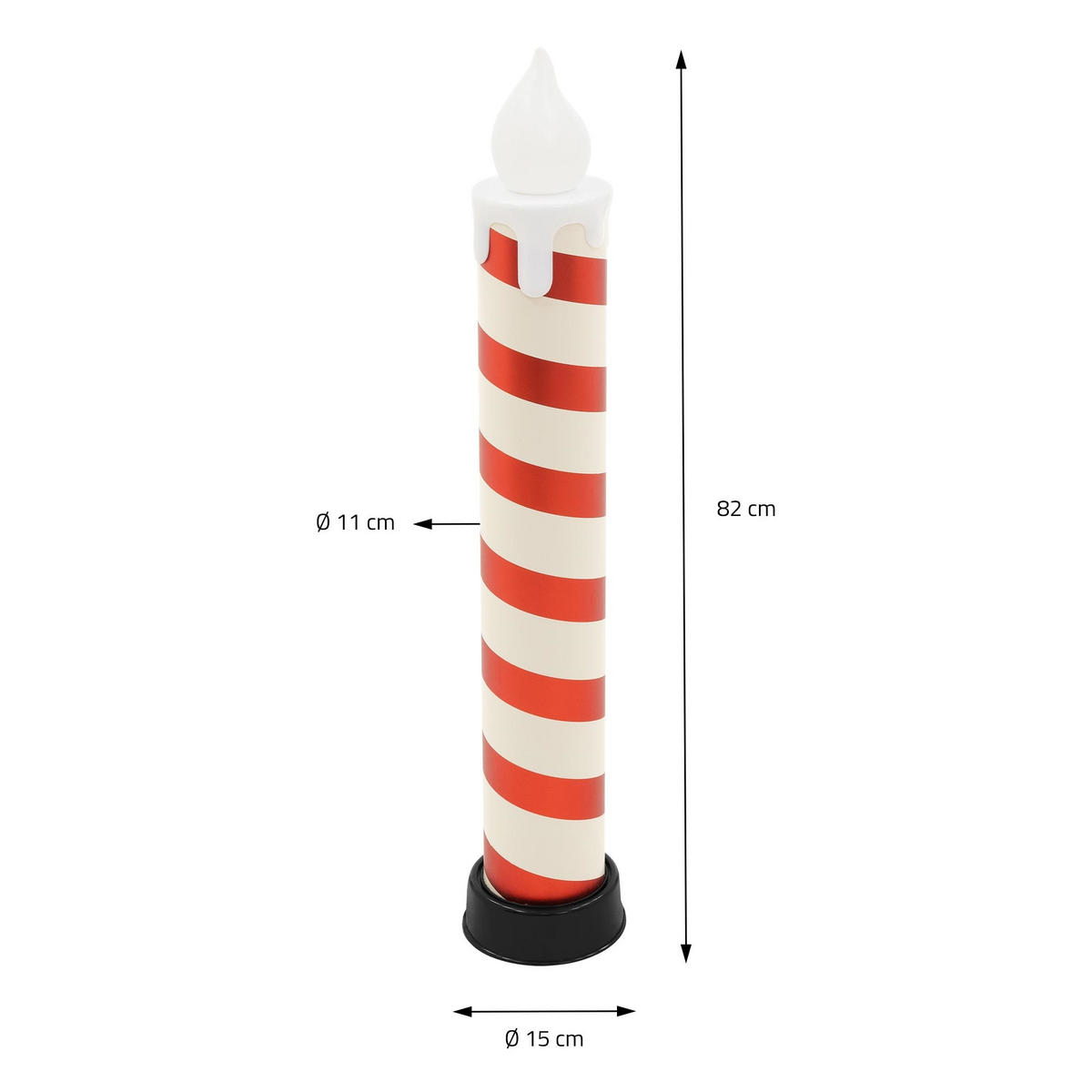 LED WEIHNACHTSKERZE 2er Set Weiß-Rot 82 cm Warmweiß Batteriebetrieben Timer - Multicolor, Kunststoff (15/82/15cm) - ECD-Germany